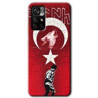 Poco M4 Pro 5G Kılıf HD Desen Baskılı Arka Kapak - Bozkurt Atam + Kırılmaz Cam