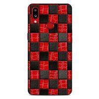 Samsung Galaxy A10s Kılıf Patchwork (47) Crystal Flex Kılıf Siyah Kırmızı