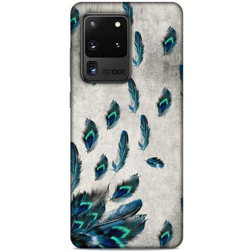 Samsung Galaxy S20 Ultra Kılıf Desenli Özel Seri Tüyler (16) Kalın Kılıf