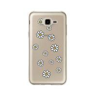 Samsung J7 Papatya Şelalesi Desenli Premium Şeffaf Silikon Kılıf