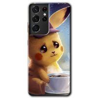 Samsung Galaxy S21 Ultra HD Baskılı Kılıf + 9D Tam Ekran Koruyucu - Üzgün Pikaçu