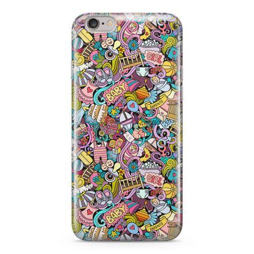 Apple iPhone 6 Plus - 6S Plus Kılıf Kız Bebek Giyim Doodle Arka Kapak Koruma Desenli Full Koruyucu