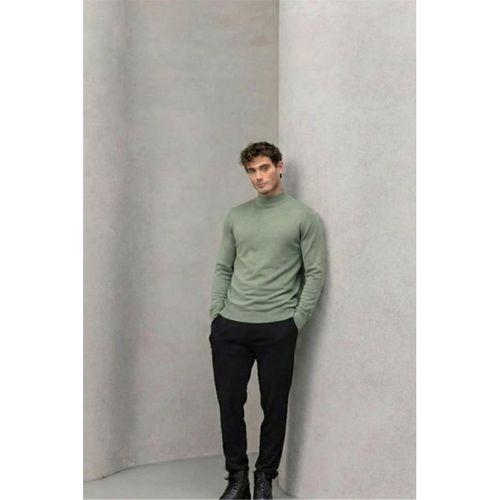 Fincher Yarım Balıkçı Fit Kalıp Boğazlı Erkek Kazak - Yeşil