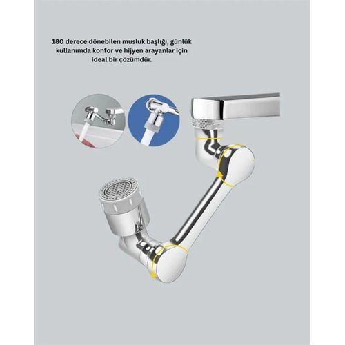2 Modlu 1080° Dönebilen Musluk Başlığı Esnek 3 Eklemli Hareketli Tasarım