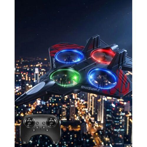 Led Işıklı Uzaktan Kumandalı Drone Fighter Jet Tasarımlı 360 Derece Dönebilen Oyuncak Uçak