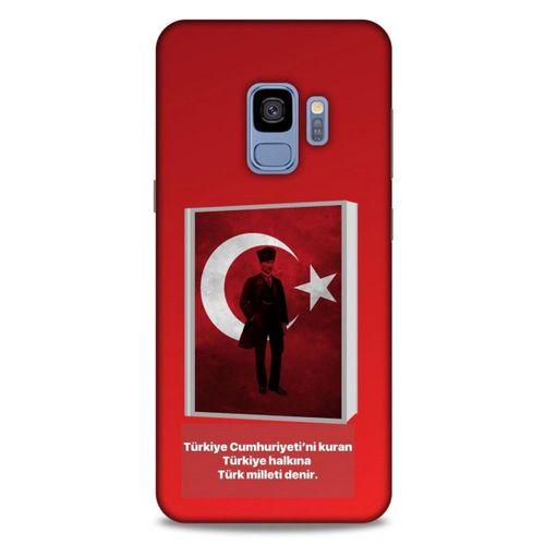 Samsung Galaxy S9 Kılıf Atatürk (4) Koruma Kılıfı Kırmızı