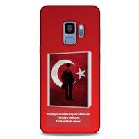 Samsung Galaxy S9 Kılıf Atatürk (4) Koruma Kılıfı Kırmızı