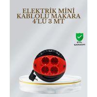 Ce Belgeli 3 Metre 4’lü Kablolu Priz Makara