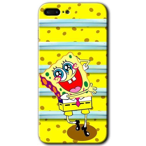 iPhone 7 Plus Kılıf Baskılı Kapak - Aşık Sünger Bob + 5D Tam Kaplayan Cam