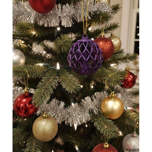 Mor Kafes Desenli Dekoratif Yılbaşı Süsü