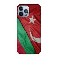 Apple iPhone 13 Pro Max Uyumlu Kılıf Azarbaijan (10) Full Koruma Kılıfı Türk & Azerbaycan Bayrak