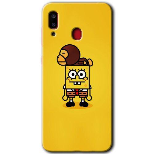 Potkal Hediye Fabrikası Samsung Galaxy A30 HD Baskılı Kılıf + 9D Tam Ekran Koruyucu - Sünger Bob