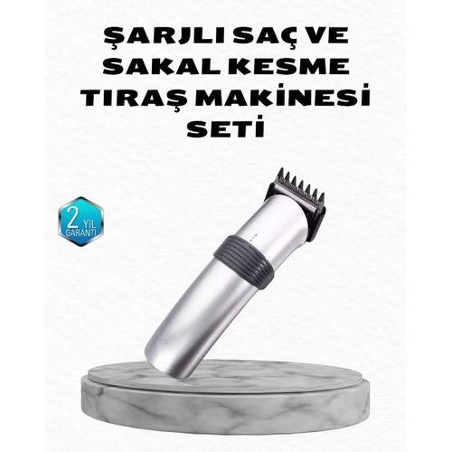 Profesyonel Şarjlı Saç Ve Sakal Kesme Makinesi – Paslanmaz Çelik Bıçaklı, Ergonomik Ve Sessiz Motorlu