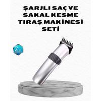 Profesyonel Şarjlı Saç Ve Sakal Kesme Makinesi – Paslanmaz Çelik Bıçaklı, Ergonomik Ve Sessiz Motorlu