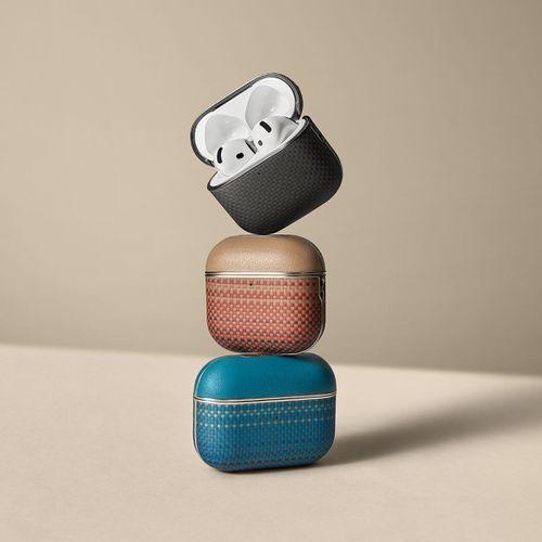 Apple Airpods 4 Kılıf Aramid Fiber Pitaka Tactile Woven Sunset-Moonrise Serisi Sunset Kapak