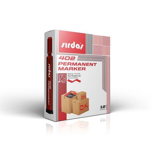 Sırdaş Permanent Marker 12'li Paket Kırmızı Kesik Uç 402