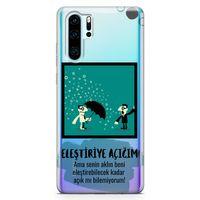 Huawei P30 Pro Kılıf Eleştriye Açığım Arka Kapak Koruma Desenli Full Koruyucu