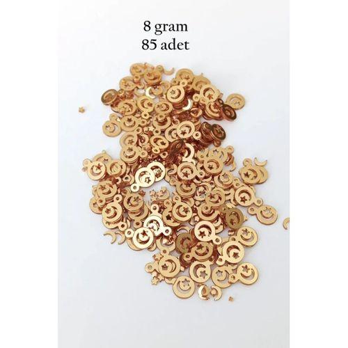 Oya Abiye Bileklik Kolye Pleksi Metalik Plastik Pul Altın Renk 8 gram 85 adet - BNC483