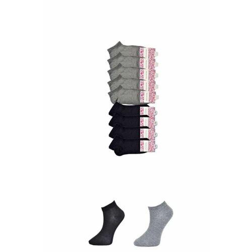 Siyah ve Gri Kadın Bilek Çorap 9 çift