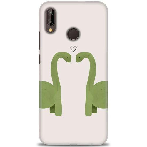 Huawei P20 Lite Kılıf HD Baskılı Kılıf - Dinazor Aşkı + Tam Ekran Koruyucu