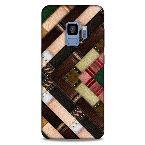 Samsung Galaxy S9 Kılıf Patchwork (7) Telefon Kılıfı Koyu Kahverengi