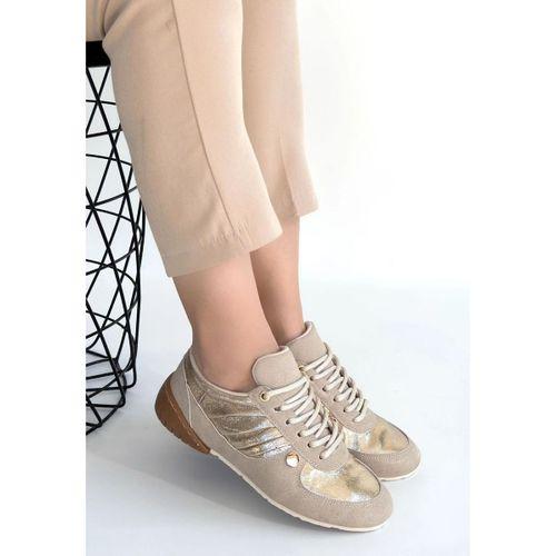 Jawen Bej Nubuk Gold Detaylı Spor Ayakkabı