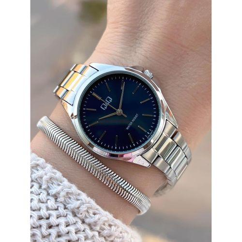 Q&Q Çelik Kordon 2 Yıl Garantili 3 Atm Suya Dayanıklı Kol Saati+Bileklik Hediyeli QQ.1003.A1