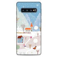 Samsung Galaxy S10 Kılıf Snowix (40) Fit Silikon Kılıf Beyaz Mavi