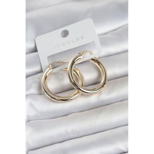 Gold Renk Pirinç Halka 30 mm Kadın Küpe
