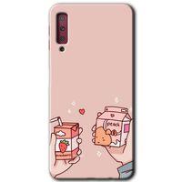 Galaxy A7 2018 Kılıf HD Desen Baskılı Arka Kapak - Meyveli Süt + Kırılmaz Cam