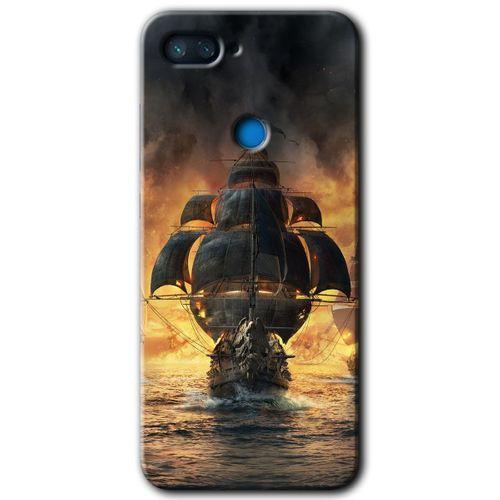 Xiaomi Mi 8 Lite Kılıf HD Desen Baskılı Arka Kapak - Siyah İnci