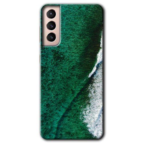 Galaxy S21 Plus Kılıf HD Desen Baskılı Arka Kapak - Yeşil Okyanus + Kırılmaz Cam