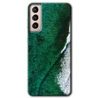 Galaxy S21 Plus Kılıf HD Desen Baskılı Arka Kapak - Yeşil Okyanus + Kırılmaz Cam