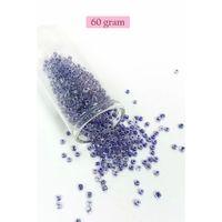 Dökme Cam Kum Boncuk (8/0) 3 mm - 60 Gram - Şeffaf Mor Beyaz - BNC222
