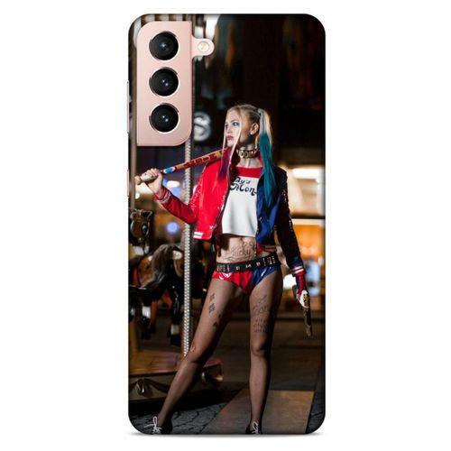 Samsung Galaxy S21 Uyumlu Kılıf Harley Quinn (24) Darbe Emici Kılıf Kiraz kırmızısı