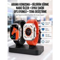 Yeni Model Akıllı Saat Ultra Smart Watch Gümüş Kasa 45mm Titreşim