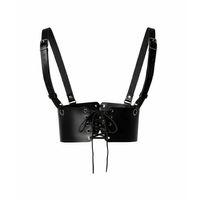 Siyah Deri Kadın Elbise Kemeri, Omuzdan Askılı Elbise Kemeri - APFT1429