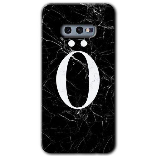 Galaxy S10e Kılıf HD Desen Baskılı Arka Kapak - Siyah Mermer Desenli Ö Harfi