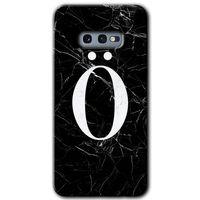 Galaxy S10e Kılıf HD Desen Baskılı Arka Kapak - Siyah Mermer Desenli Ö Harfi