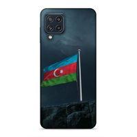 Samsung Galaxy M32 Uyumlu Kılıf Azarbaijan (27) Tasarımlı Kılıf Mavi Beyaz