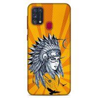 Lopard Samsung Galaxy M31 Uyumlu Kılıf Tattoo's (45) Liquid Air Kılıf Kızılderili Dövmesi