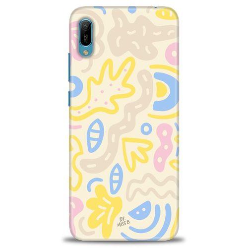 Huawei Y6 2019 Kılıf HD Baskılı Kılıf - Krem Tonları + Tam Ekran Koruyucu