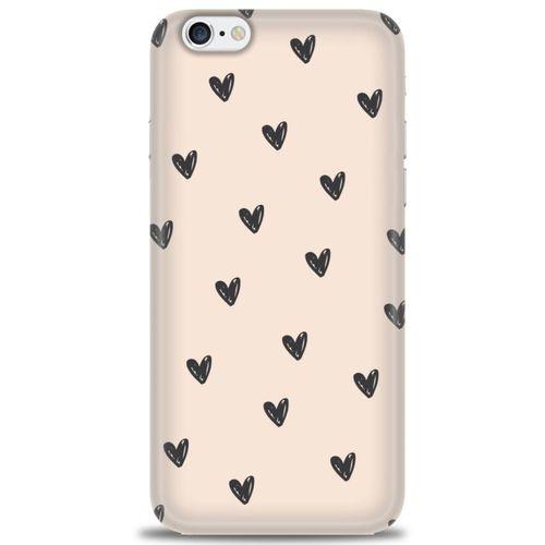 iPhone 6 Kılıf HD Baskılı Kılıf - Minik Kalpler + Tam Ekran Koruyucu