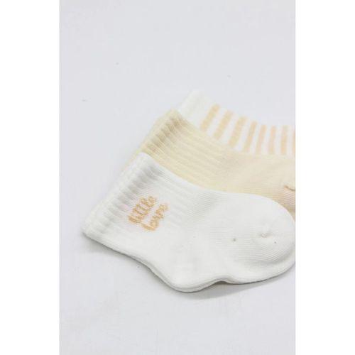 Little Love Girl 3'lü Penye Soket Çorap 10137 Ekru