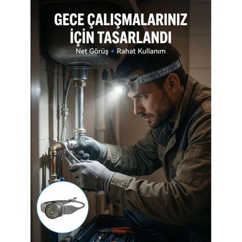 Yüksek Parlaklıklı Led Kafa Feneri Gece Çalışmaları İçin Yüksek Parlaklıklı