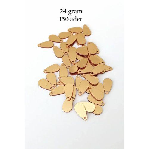 Oya Abiye Bileklik Kolye Pleksi Metalik Plastik Pul Altın Renk 24 gram 150 adet - BNC544
