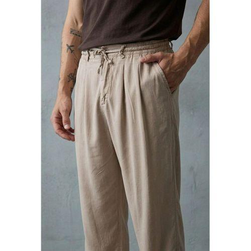 Magnus Tensel Kumaş Relaxed Fit Beli Lastikli Yazlık Erkek Pantolon - Kum Beji