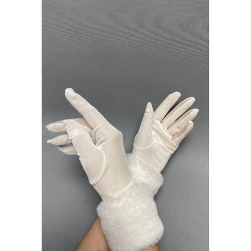 İpek Kadife Kürklü Eldiven