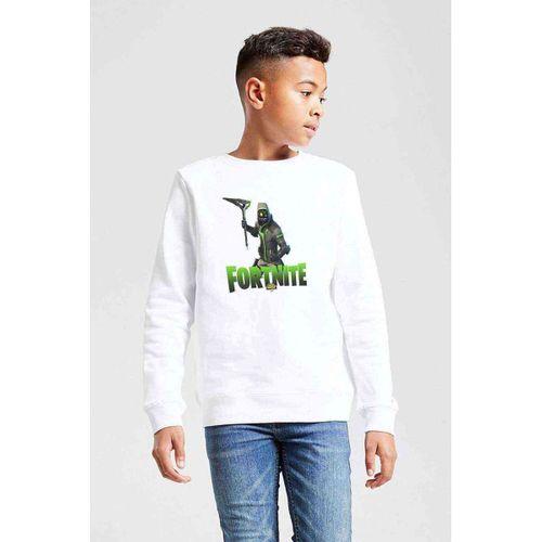 fortnite skin Baskılı Unisex Çocuk Beyaz Sweatshirt