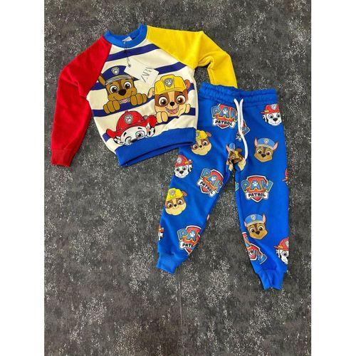 Erkek Çocuk Paw Patrol Baskılı 3 İp Şardonsuz Uzun Kol Alt Üst Takım 2357